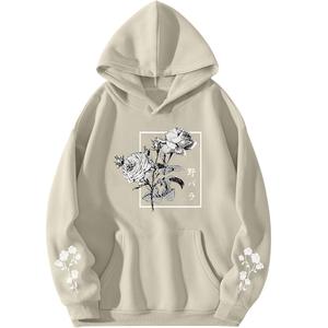 เสื้อมีฮู้ดสำหรับผู้ชายเสื้อคอกลมแขนยาวผ้าฝ้าย100% ใหญ่พิมพ์ลายแบบลาดเอียงไหล่ - Product Image 4