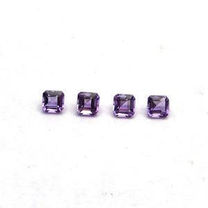 Amatista Natural de Brasil 3x3mm Asscher Facet 0,14 Cts Piedra preciosa suelta de corte elegante cuadrado de amatista de alta calidad para la fabricación de joyas - Product Image 1