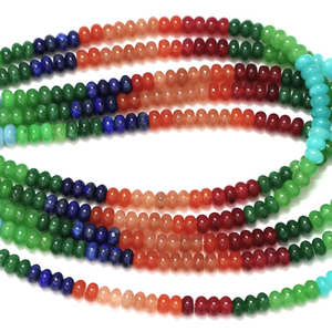 ลูกปัดควอทซ์ทรงกลมหลากสี: AAA งานฝีมืออัญมณีเรียบ (7-9มม.) - Product Image 2