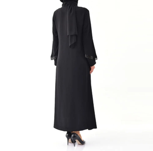 Abaya suelta con cinturón Traje musulmán de lujo Vestido abaya de diseñador de alta calidad Diseño al por mayor Exportador de Pakistán Bata barata - Product Image 3