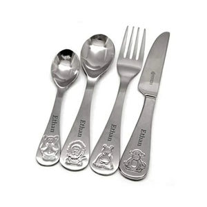 Ensemble de 5 couverts en acier inoxydable avec poignée en forme de feuille poli miroir, parfait pour les ustensiles de cuisine et la table de mariage - Product Image 2