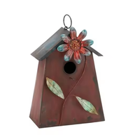 Maison à oiseaux fabriquée à la main en métal et en bois massif oiseaux et animaux de compagnie cabane de qualité supérieure abri intérieur et extérieur décor maison pour animaux de compagnie
