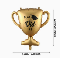 Fournisseur pour Fête de Remise de Diplôme : Chapeau de Docteur, Accessoires Photo, Ballons « Félicitations Diplômé » Multi-tailles, Ballons en Aluminium, Marque MIQI, Logo Personnalisé