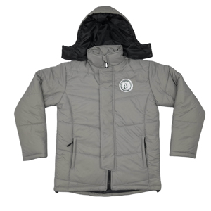 Chaqueta acolchada de esquí impermeable de lona con logotipo personalizado para hombre, prendas de vestir exteriores a la moda, transpirable, con capucha desmontable y bolsillos con cremallera - Product Image 1