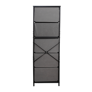 Cómoda de tela Hua Cheng con 5 cajones, MDF, acero inoxidable, organizador de almacenamiento moderno para dormitorio, gabinete independiente - Product Image 3
