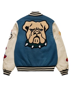 Latest Casual Canvas Varsity <b>Jacket</b> OEM Outdoor Winter Chenille Patch Embroidered Front Waterproof Breathable Windproof Mandarin - Product Image 2