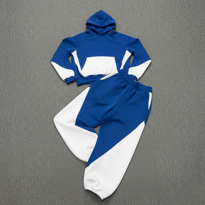 High Quality Custom Silk Screen Printed Logo 100% Cotton Winter Windproof <b>Hooded</b> Flared Streetwear 2-Piece Set for - Product Image 3