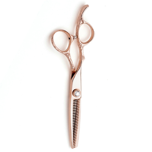 Ciseaux amincissants de haute qualité 5.5 pouces cisaillement amincissant enduit de couleur cuivre avec repose-doigt fixe et vis fantaisie - Product Image 5