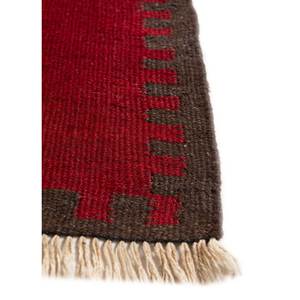 Tapis en laine faits main Nayaab, rayés rouge-orange, patchwork abstrait, rectangulaires, modèles pour couloir, modèle Paem-1068, pour adolescents et la maison - Product Image 3