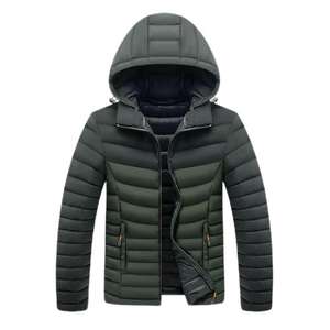 Vêtements de plein air Veste imperméable personnalisée pour hommes Bomber d'hiver rembourré brillant Vestes à capuche chaudes et épaisses pour hommes - Product Image 4