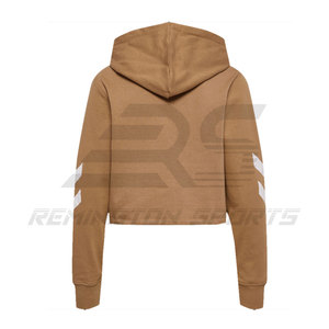 เสื้อฮู้ดคอตตอน/เส้นใยไม้ไผ่สำหรับผู้หญิงเสื้อครอปมีฮู้ดแบบสวมหัวแฟชั่นใหม่ - Product Image 6