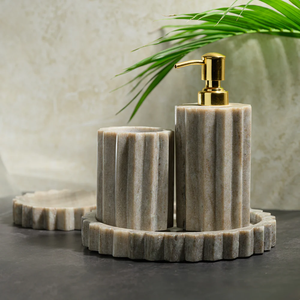 Juego de Baño de Mármol Clásico de Gran Calidad a un Precio Razonable, Accesorios de Lavabo Atemporales, Dispensador de Jabón con Bandeja - Product Image 2