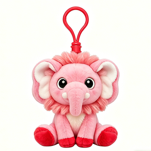 Customized <b>Cute</b> Plush <b>Bear</b> Cartoon Animal Soft Toy Keychain with Red Clip 3D Shape Stress Relief Embossed - Product Image 2