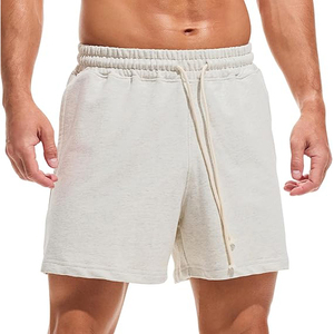 Pantalones Cortos de Lana para Hombre, Ligeros, Suaves, 100% Algodón, Cintura Elástica, Casuales, Cómodos, Duraderos, para Uso Interior, Color Sólido - Product Image 1
