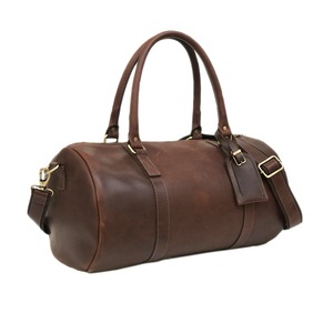 <b>Mens</b> Brown Genuine Leather Barrel Duffle <b>Bag</b> Gym Sports Weekender Travel <b>Overnight</b> Carry Luggage Tote Large Capacity Water - Product Image 6