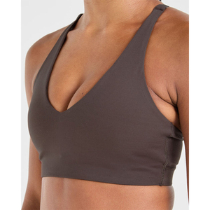 Soutien-gorge de sport de haute qualité, couleur café, bretelles réglables, décolleté en V, haute performance, dernier modèle de soutien-gorge de sport pour femmes - Product Image 1