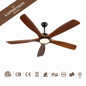 USA In Stock 60 Inch Wood <b>Ceiling</b> <b>Fan</b> <b>with</b> Light Downrod Mount <b>Remote</b> Control Quiet Reversible DC Motor - Product Image 4