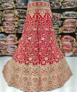 Look riche broderie georgette avec zari travail lehenga choli avec dupatta vêtements de mariage prix de gros vêtement ethnique apparelgarment - Product Image 5