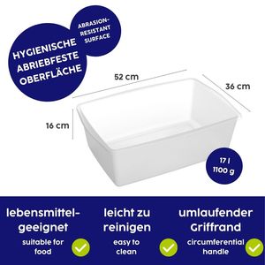 ORNAMIN Schuer-<b>Container</b> L-17L Food Grade Plastic <b>Container</b> Injection-Molded <b>Stackable</b> <b>Storage</b> Bin for Kitchen & Commercial Use - Product Image 2