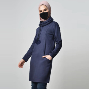 Sweatshirts à capuche islamiques modestes pour l'hiver, grandes tailles, vêtements de sport musulmans pour femmes, 100% coton, poches cargo sur le devant - Product Image 6
