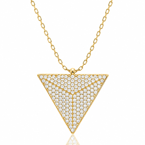 Collier en zircon transparent de forme triangulaire, fabrication artisanale turque, argent sterling 925, bijoux à la mode - Product Image 4