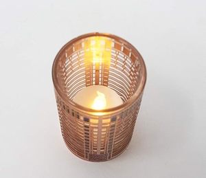 Bougeoir votif en métal plaqué cuivre Bougeoir votif Figurine Tea Light Decor - Product Image 2