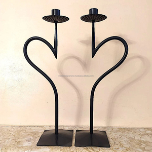 Set 2 Wrought Iron <b>Black</b> Heart Shaped <b>Candlestick</b> Metal Decorative <b>Holder</b> for Home Christmas Gift Other Candle <b>Holders</b> Candle - Product Image 1