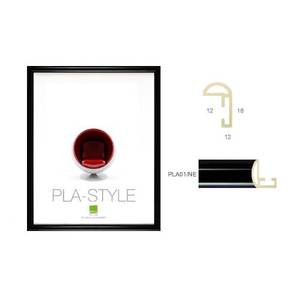 Marco de Plástico Estilo PLA BÁSICO, Negro Brillante PLA01 NE 17 40x50cm, Compatible con Bubola y Naibo - Product Image 1