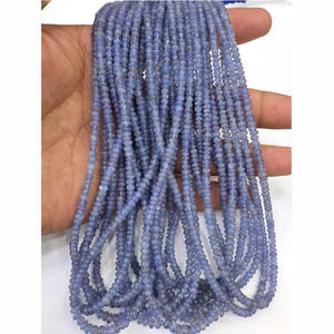 Vente en gros de perles de tanzanite naturelle lisse 6x4mm Rondelle de pierres précieuses Collier de bijoux pour femmes Belle perle de tanzanite - Product Image 3