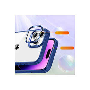 Premium Dark Blue Floral Silicone Case for iPhone 14 Pro Shockproof Protective Back Cover Ins Animation <b>Mobile</b> <b>Phone</b> Cases - Product Image 2