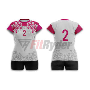 เครื่องแบบวอลเลย์บอลโพลีเอสเตอร์สำหรับผู้หญิงแห้งเร็วชุดพิมพ์ซับลิเมชันเต็มตัวสำหรับเด็กผู้หญิง - Product Image 6