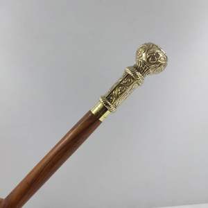 Mango hecho a mano, bastón de madera victoriano, bastón de metal con forma de perilla, acabado dorado, regalo clásico decorativo para hombres y mujeres - Product Image 2