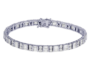 Latest Jewelry Design S925 <b>Silver</b> Moissanite Round Baguette Diamond <b>Bracelet</b> <b>Men's</b> & Women's Engagement Gift - Product Image 1