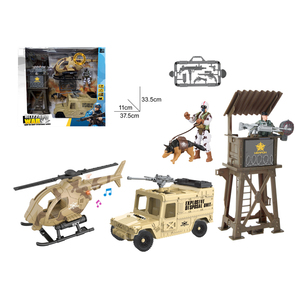 Camión armado perro del ejército 2 soldados figuras de acción militar fuerza especial combate batalla juego policía acción juguete para niños - Product Image 3