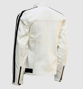 เสื้อแจ็คเก็ตหนังแท้แฟชั่นใหม่สำหรับผู้ชายทรงเข้ารูป - Product Image 2