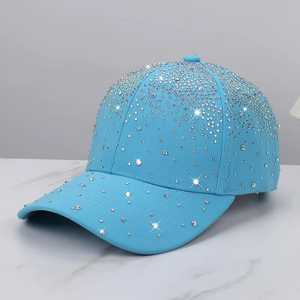 Casquette de baseball noire à strass, ajustable, avec clous en diamant, 6 panneaux, chapeau de soleil pour femme, streetwear, voyage, cristal scintillant, ajustable - Product Image 2