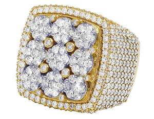 Premium 10K <b>Rose</b> <b>Gold</b> Cluster Design <b>Ring</b> with Lab Grown Diamonds Fully Iced Out Hip Hop Jewelry for <b>Men</b> - Product Image 6