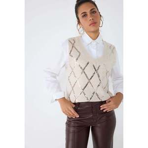 Suéter Casual sin Mangas con Cuello en V, Tejido 100% Acrílico - Product Image 3