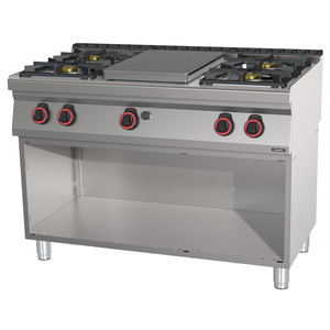 120 cm Solid Top Gas <b>Range</b> with 4 Burners Elegant Kitchen Compartments - Product Image 1