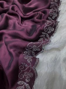 Elegante y de moda para bodas y fiestas Georgette Cut Work Shining Diamond Saree con blusa Traje de diseñador de alta calidad para mujeres - Product Image 3