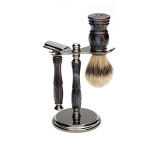 Juego de Soporte para Brocha y Maquinilla de Afeitar de Acero Inoxidable de Primera Calidad para Hombre - Product Image 5