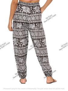 Pantalones bombachos con estampado de elefante de talla libre para mujer, pantalones Cargo de algodón cómodos, ropa de calle estilo Hippy Boho, verano e invierno - Product Image 5