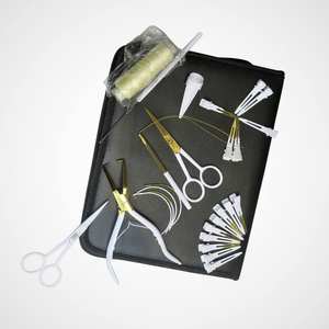 Kit Profesional de Herramientas para Extensiones de Cabello de Acero Inoxidable, Alicates, Tijeras, Agujas, Bolsa de Cuero Personalizable - Product Image 4