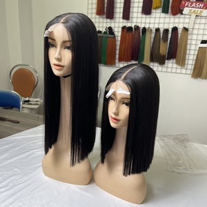 Pas cher prix os droit Transparent dentelle fermeture perruques cheveux de couleur naturelle, 100% cheveux vietnamiens bruts en gros - Product Image 1