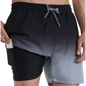 Sublimation 2 en 1 Short pour homme avec doublure de compression Maillot de bain Maillot de bain Short de sport à séchage rapide pour homme - Product Image 1