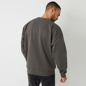 Sudadera de cuello redondo polar personalizada de calidad superior para hombre, gris pizarra, 100% algodón, talla Unisex, puños acanalados, dobladillo, sólido, OEM, Invierno - Product Image 2