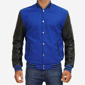 Nouvelle arrivée : Blouson universitaire en laine 100% pour femme et homme, grande taille, avec manches en cuir, vente en gros OEM personnalisée pour l'hiver - Product Image 4