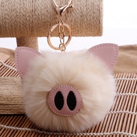 Jouets en peluche personnalisés en forme de cochon de dessin animé pas chers, porte-clés mignons, pelucheux et colorés, pendentif cochon, jouets en peluche personnalisés pour enfants