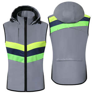 Vêtement de travail haute visibilité, veste de sécurité sans manches avec bande réfléchissante pour les travailleurs du bâtiment et les travailleurs en extérieur - Product Image 2