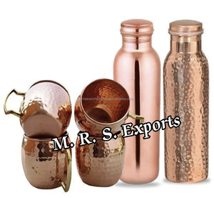 34 Oz Pure Copper <b>Water</b> <b>Bottle</b> Premium Quality <b>Metal</b> Copper <b>Bottle</b> Handcrafted Large Hammered Copper by M. R. S. EXPORTS - Product Image 1
